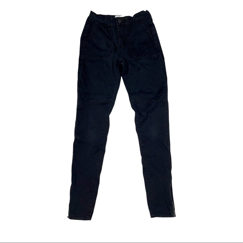 Mudd Black Utility Skinny Moto Jeans Stretch Ankle Zip Hipster Motorcycle Biker